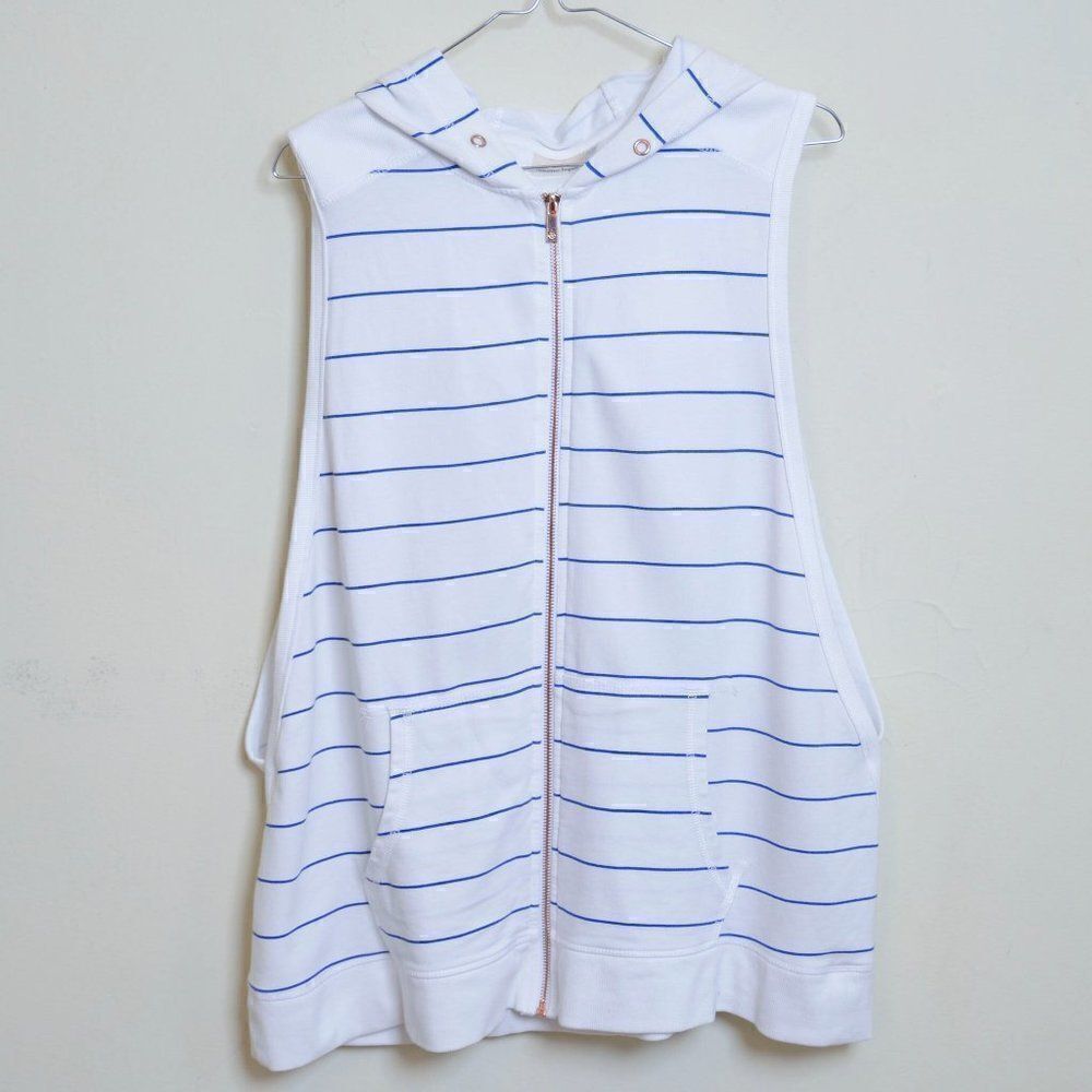 Nanette Lepore White Blue Zip Up Hoodie